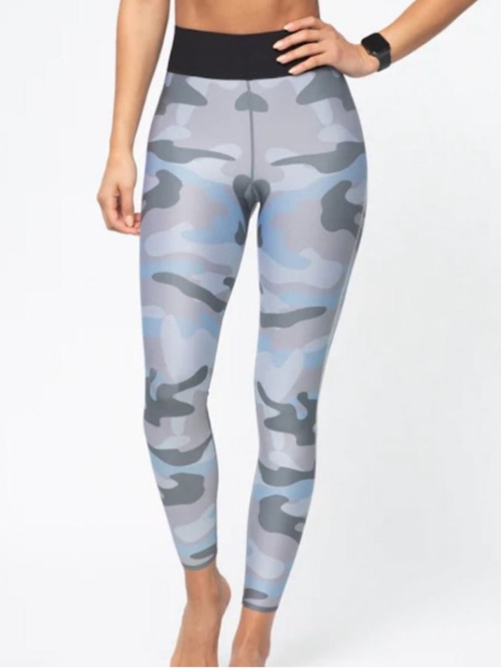 Ultracor Blue Gray Camo Shiny Leggings Rare XXS